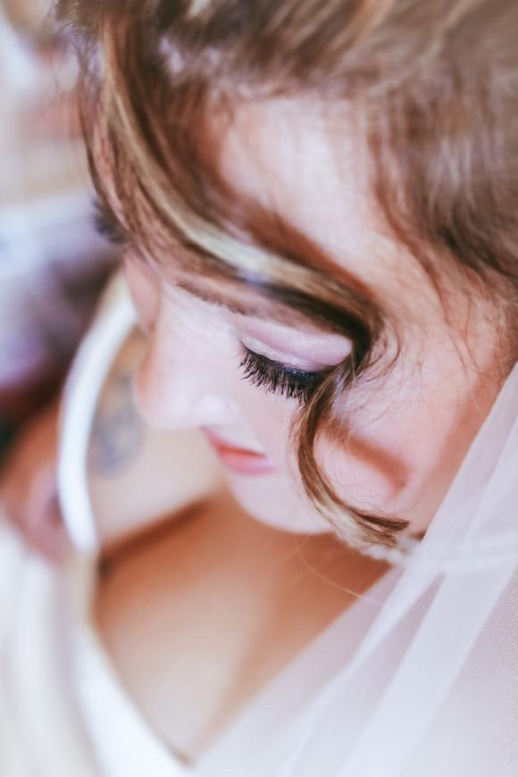 Braut Augen Make-up Detail natürlicher Lidschatten Hochzeit