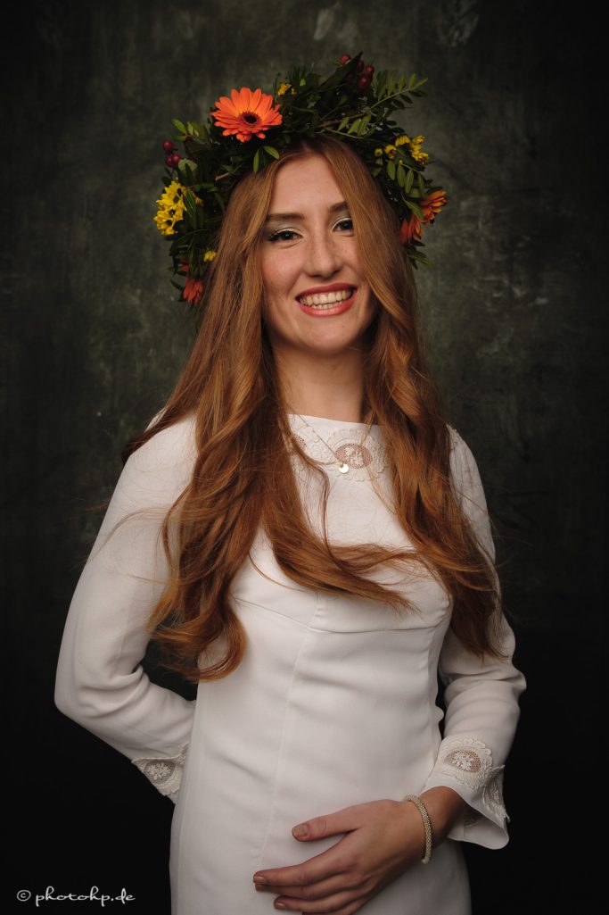 strahlende Vintage Braut natürliches Make-up Hochzeit